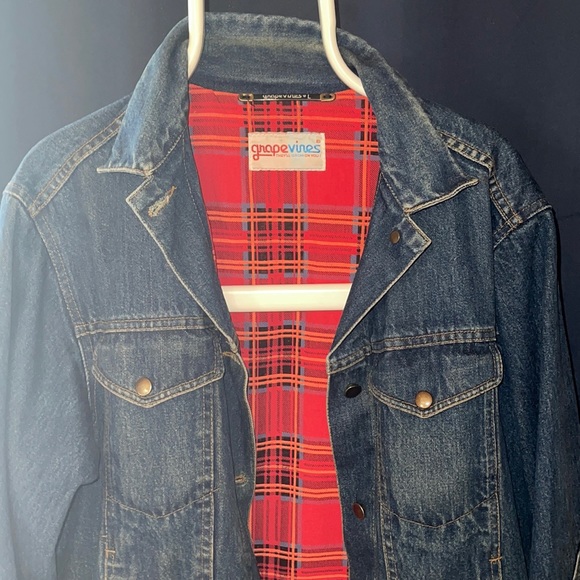 Women’s Vintage Demin jacket - grape vines - lined - size L - Picture 2 of 4